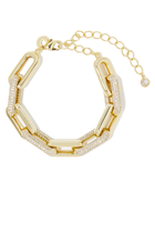 Alt Pave Statement Chain Bracelet, 18k Gold-Plated Brass & Cubic Zirconia